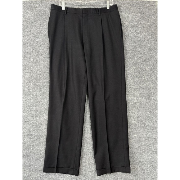 Versace Other - Versace Dress Pants Mens 34x31 Black Wool Pleated Cuffed Designer Preppy Italy